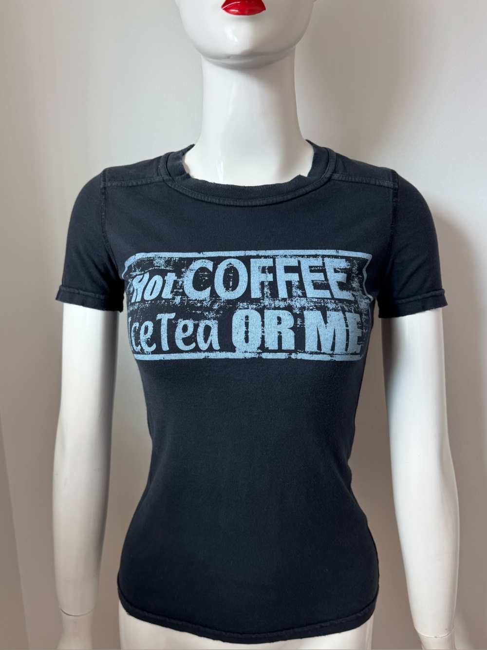 Vintage Dsquared2 S/S 2004 graphic “black coffee ice tea or me” tshirt
